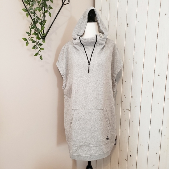 REEBOK | ATHLETIC SLEEVELESS HOODIE SPORT GREY - Picture 2 of 10